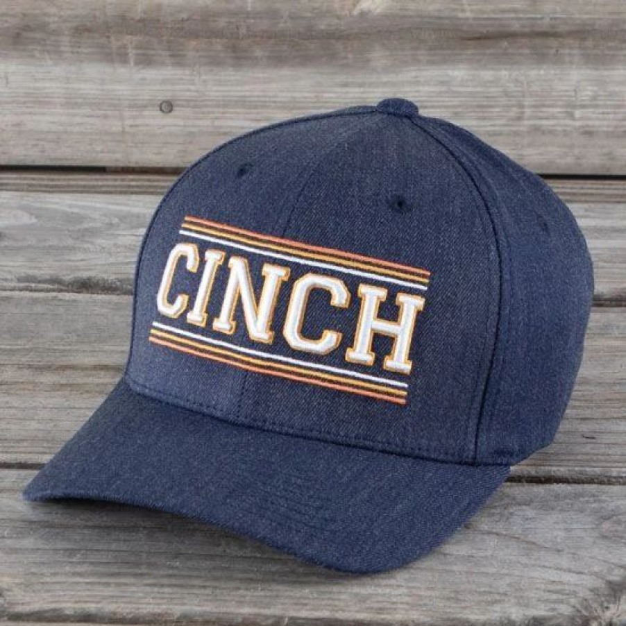 Hats * | Cinch Flexfit Navy Logo Cap