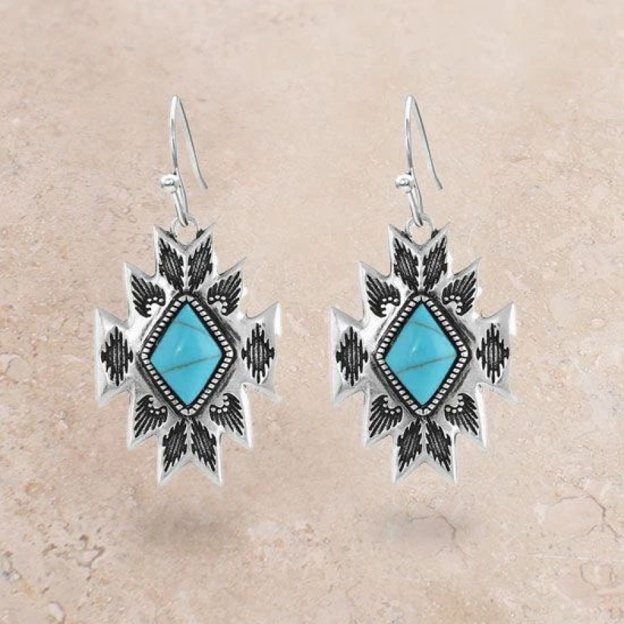 Jewelry * | Montana Silversmiths Turquoise Star Earings