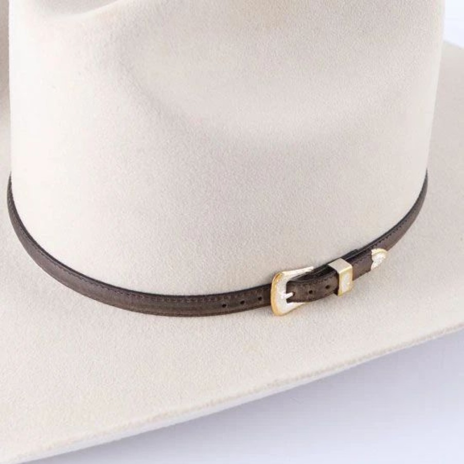 Hats * | Brown Leather Hatband