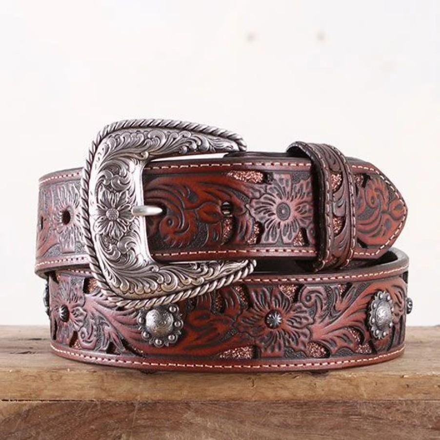 Belts * | Roper Tooled Concho Belt