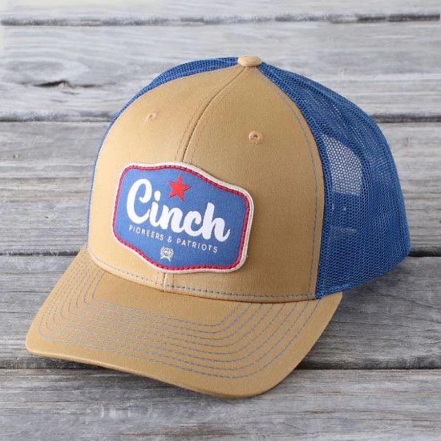 Hats * | Cinch Star Patch Trucker Ball Cap