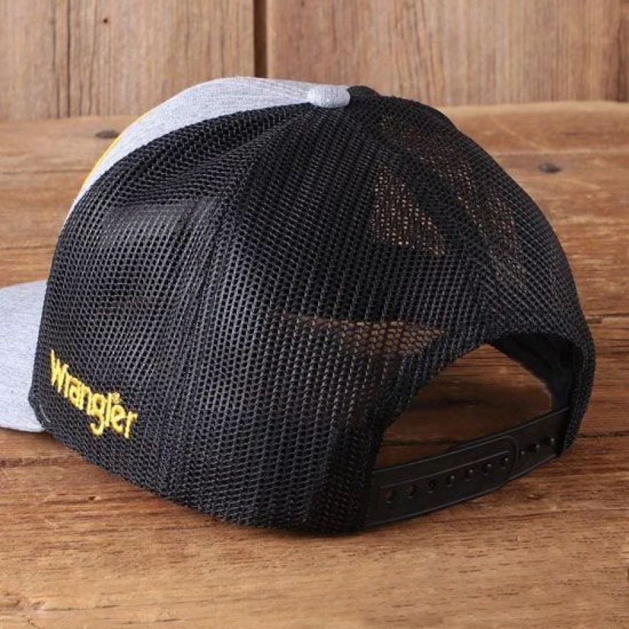 Hats * | Wrangler Yellowstone Patch Grey Ball Cap