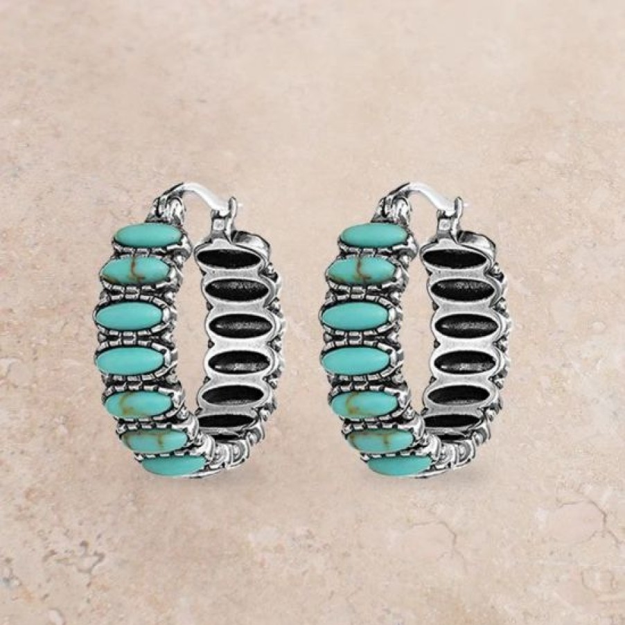 Jewelry * | Montana Silversmiths Turquoise Run Earring