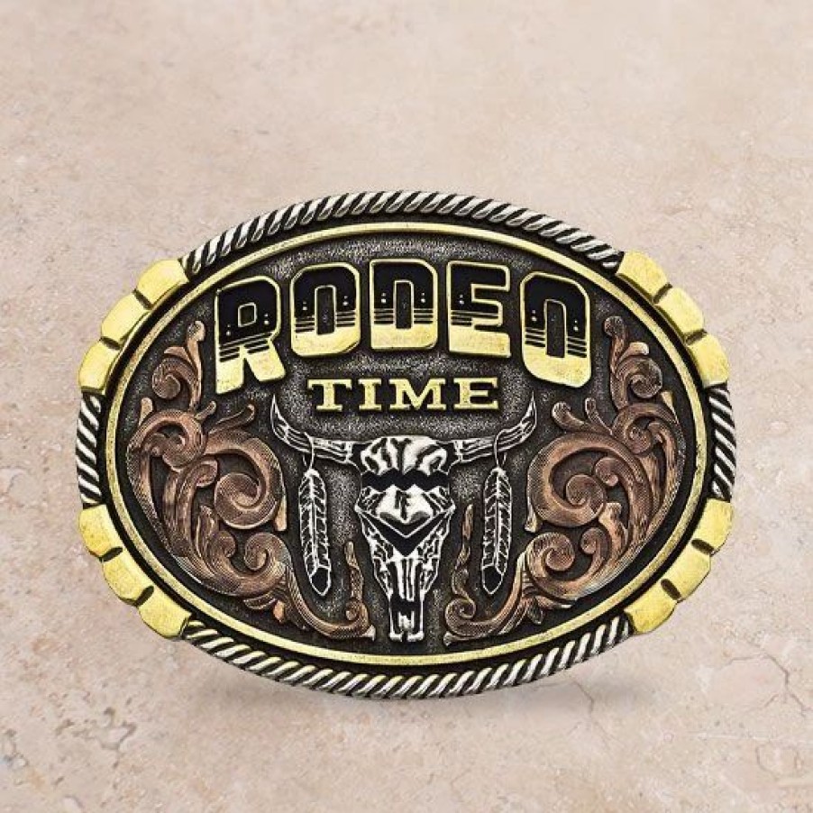 Buckles * | Montana Silversmiths Dale Brisby Rodeo Time Attitude Buckle